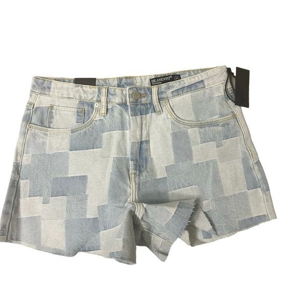 BLANK NYC The Barrow Vintage High Rise Short Patchwork Design Size 29 NWT - Picture 1 of 9